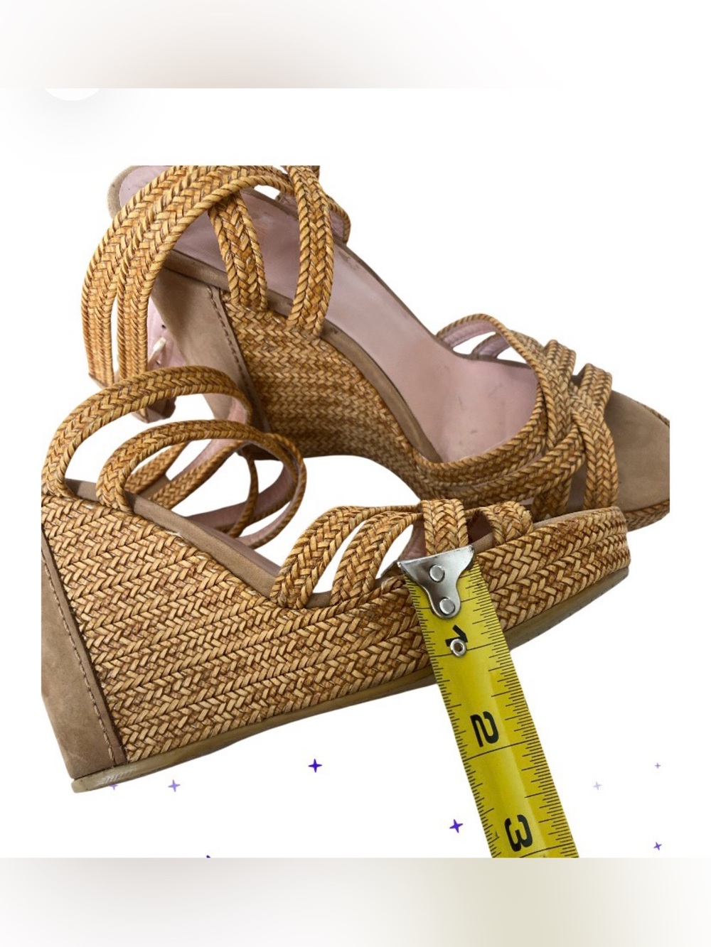 Stuart Weitzman REINS Braided
Leather Crisscross Wedge Lanyard
Sandal size 7.5 - Picture 11 of 12
